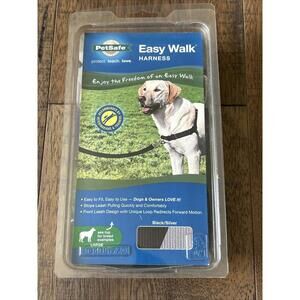 PetSafe Easy Walk No-Pull Dog Harness Large Black/Silver Open Box New